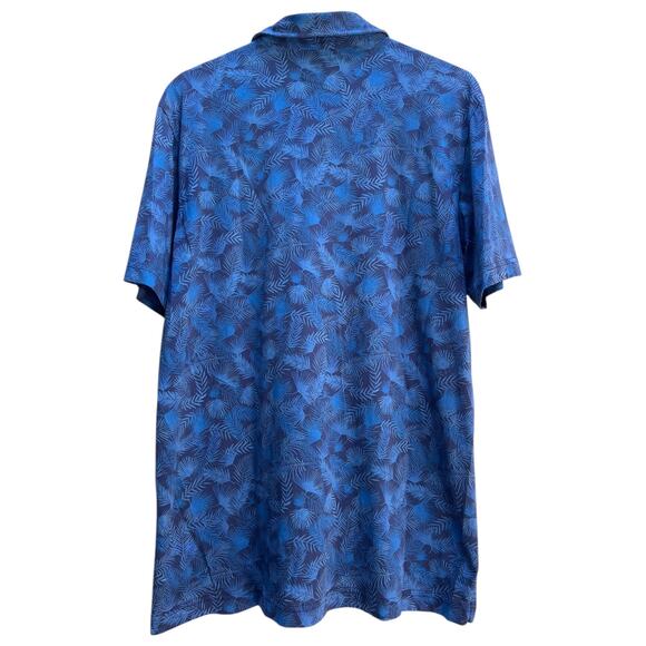 Peter Millar Seaside Wash Short Sleeve Golf Polo with Blue Palms Men's Medium - Picture 5 of 5